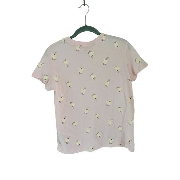 PRIMARK Tee "I Love You A Latte" Pink Crewneck Cotton T-Shirt Size Small - Picture 4 of 7